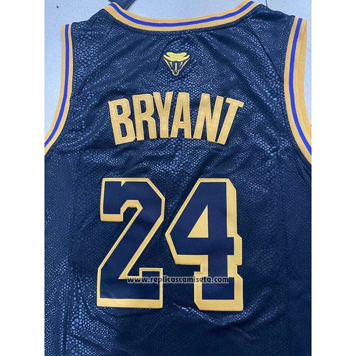 Camiseta Los Angeles Lakers Kobe Bryant #8 24 Black Mamba Snakeskin Negro